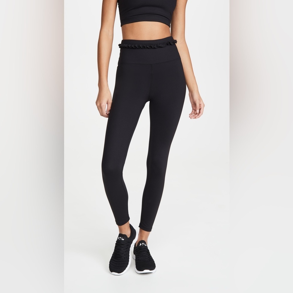 Year of Ours Samba Ruffle Leggings in Black - Size L